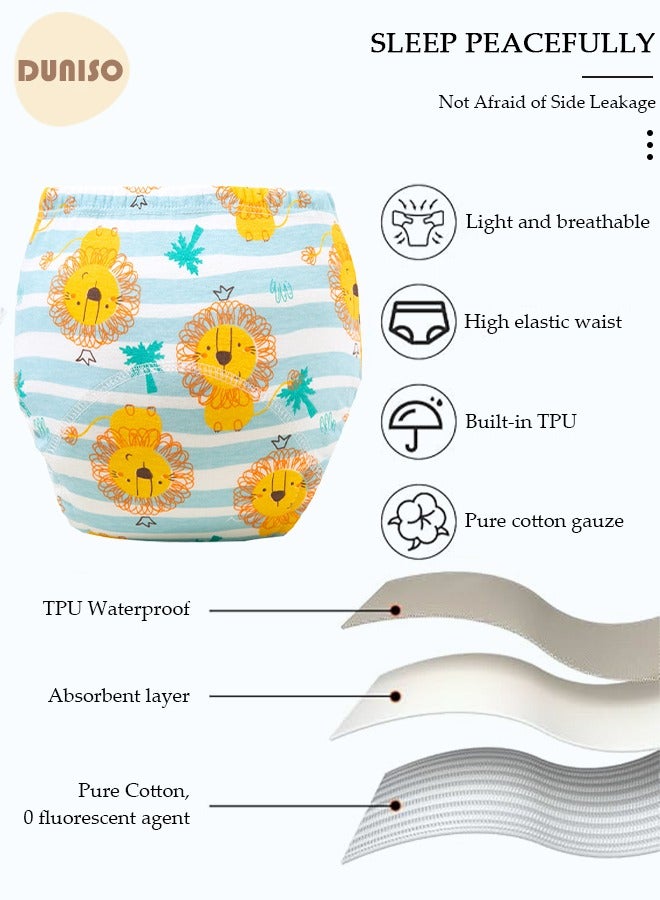 DUNISO 5 Pcs 6 Layer Breathable Cotton Training Pants Training Underwear Pants Size M Suitable For 8-13 Kg Baby Girls Boys  - Image 3