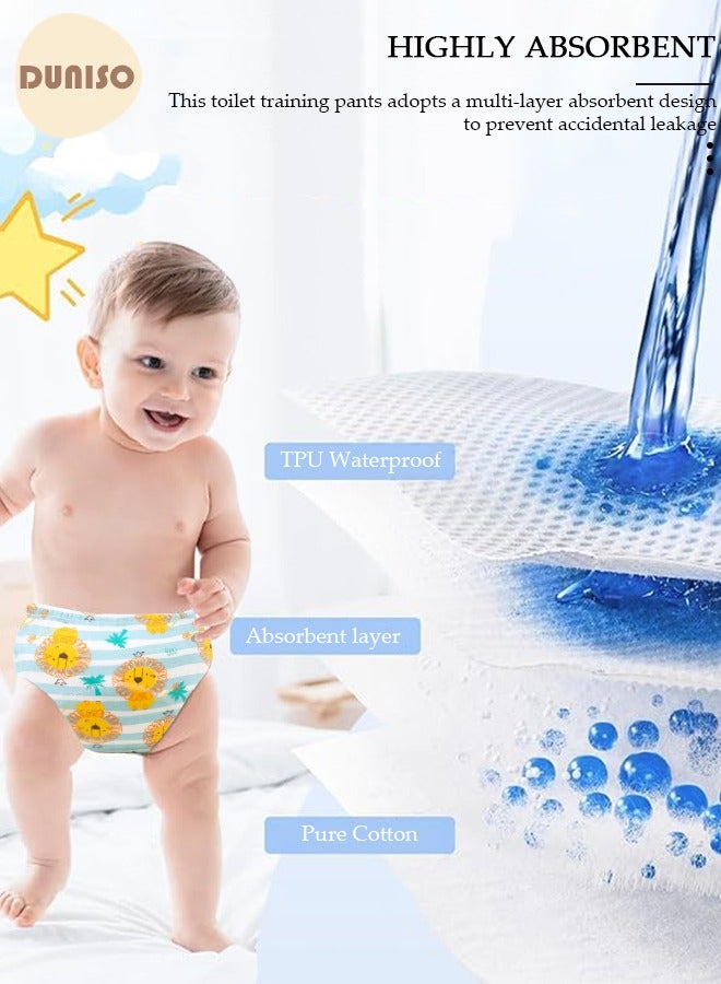 DUNISO 5 Pcs 6 Layer Breathable Cotton Training Pants Training Underwear Pants Size M Suitable For 8-13 Kg Baby Girls Boys  - Image 5