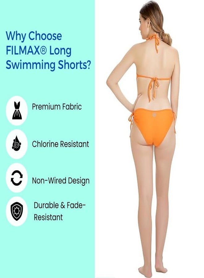 FILMAX® Originals Women's One Piece Hot Sexy Bikini Solid Knot Adjustable Halter Neck Swimsuits Beach Swimming Costume Bathing Suit.(SW-4764_Orange_3XL) - Image 5