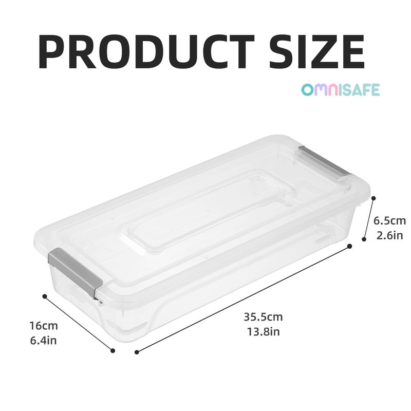 OMNISAFE Plastic Storage Bin with Lid, Stackable Design, Clip Box for Crafts, Supplies and Office Items Container (8 Pack 4 Quart) - Image 2
