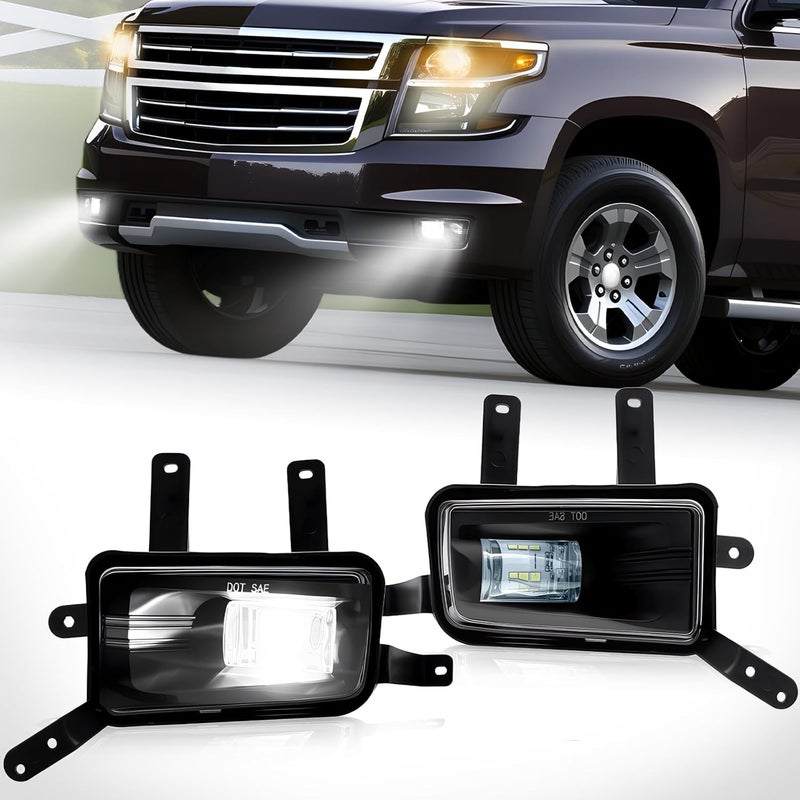 BOXLIGHT مجموعة أضواء الضباب LED لسيارات شيفروليه تاهو/سابربان 2015-2020 و GMC يوكون/يوكون XL مع مفتاح وأسلاك - Image 1