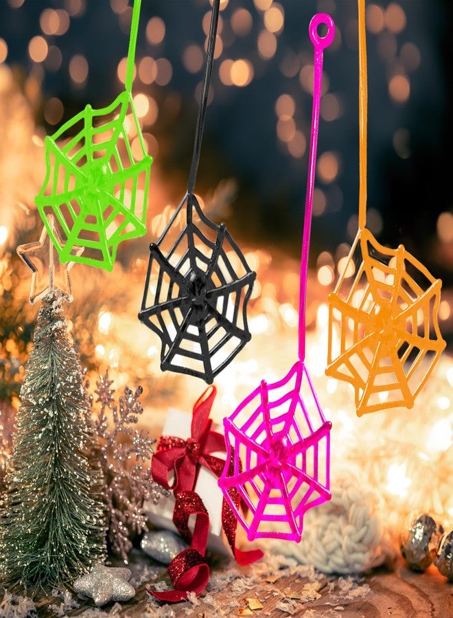 Glow Fever 24Pcs Sticky Spider Web Party Favors Pack, 7.5 inches in Total Length, Halloween Party Favors, Gifts For Birthday, Goodie Bag Classroom Prizes, 4 colors - Image 1