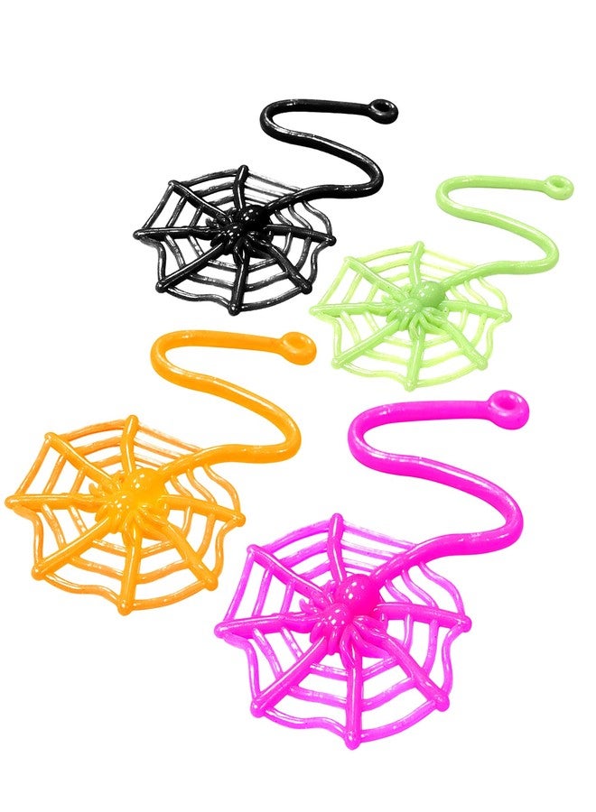 Glow Fever 24Pcs Sticky Spider Web Party Favors Pack, 7.5 inches in Total Length, Halloween Party Favors, Gifts For Birthday, Goodie Bag Classroom Prizes, 4 colors - Image 2