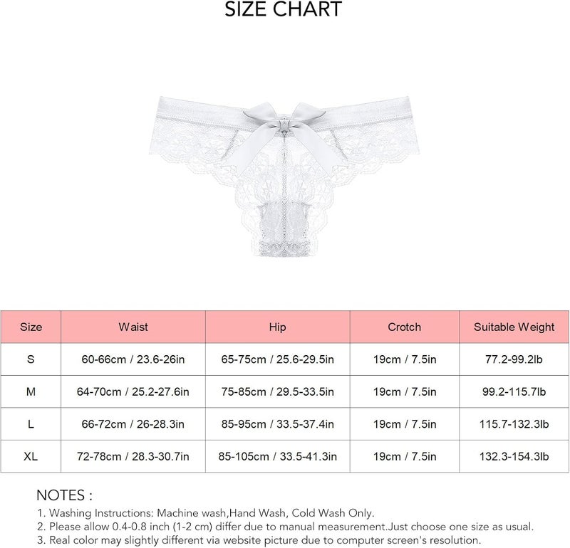 klarako Women Cotton Thongs Lace Panties Seamless Intimates Low Waist See Through Cutout Underpant Underwear for Ladies Girls - Image 4