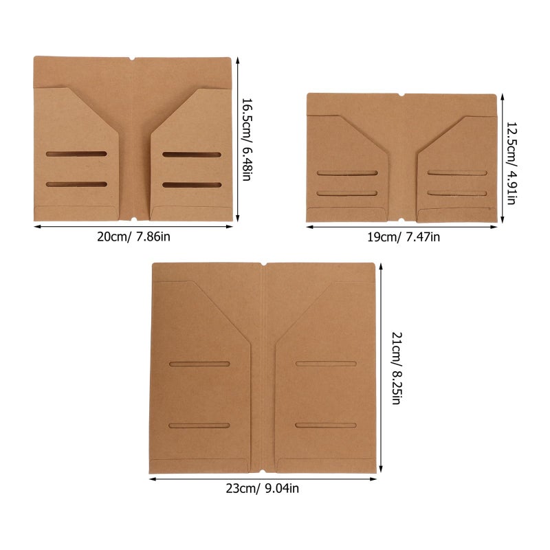 Kraft Paper Zipper Folder Set Large Medium Small Travel Document Organizer - Image 3