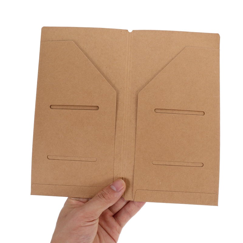 Kraft Paper Zipper Folder Set Large Medium Small Travel Document Organizer - Image 5