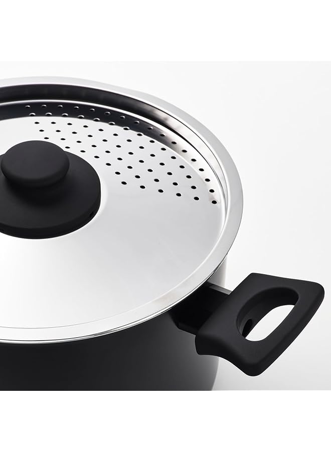 إيروريكس قدر مع غطاء، طلاء غير لاصق أسود، 5 لتر - Image 2