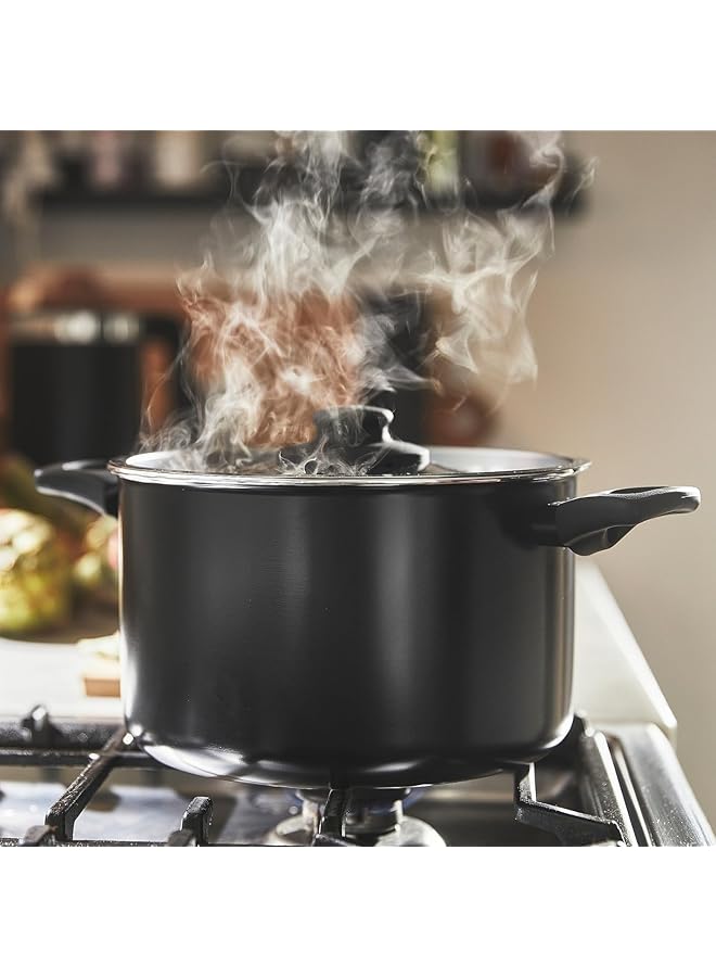 إيروريكس قدر مع غطاء، طلاء غير لاصق أسود، 5 لتر - Image 4