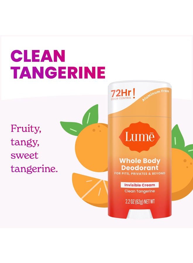 Lume Whole Body Deodorant - Smooth Solid Stick - 72 Hour Odor Control - Aluminum Free, Baking Soda Free and Skin Safe - 2.6 Ounce (Pack of 2) (Clean Tangerine) - Image 4