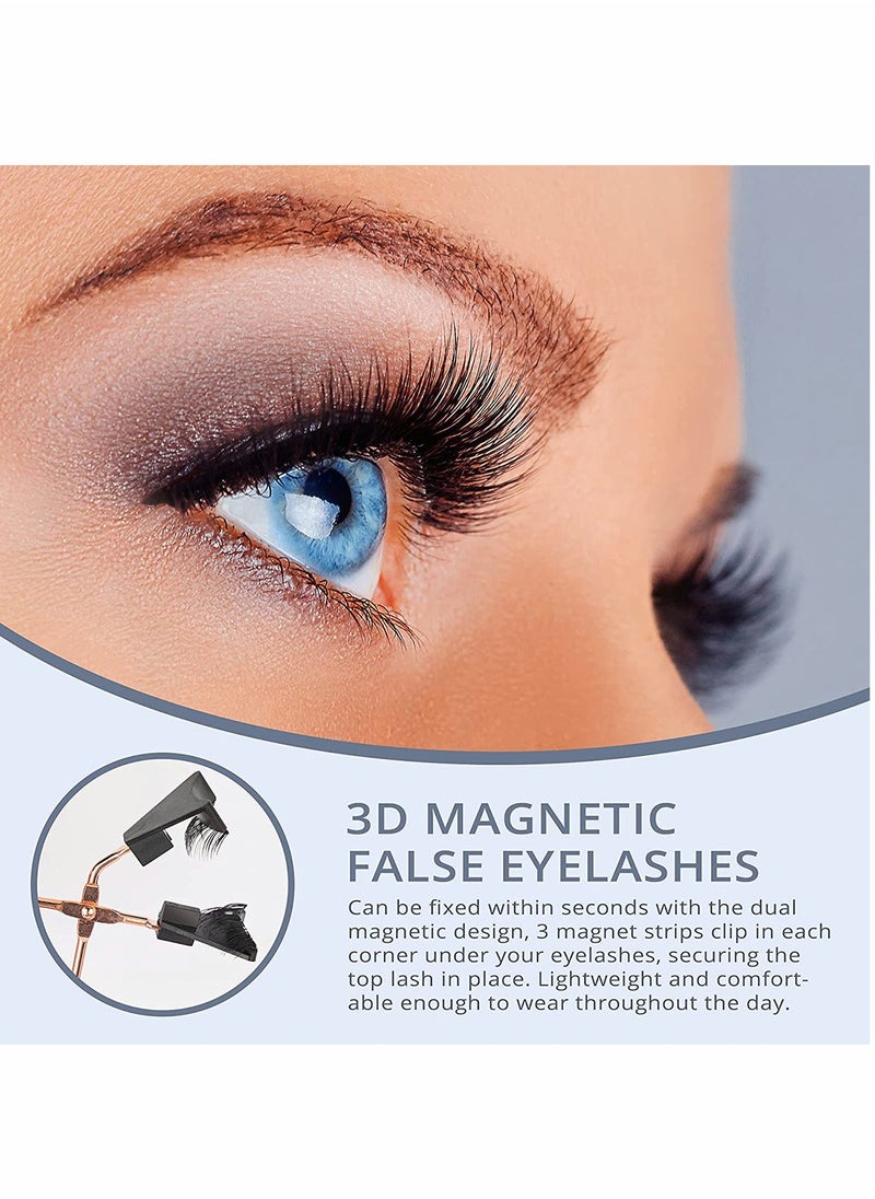 KASTWAVE - Dual Magnetic Eyelashes Kit, Glue-free Magnetic Eyelash Clip Without Eyeliner Needed Light Weight & Easy to Wear, 3D Reusable Eyelashes (2 Pairs) - Image 1