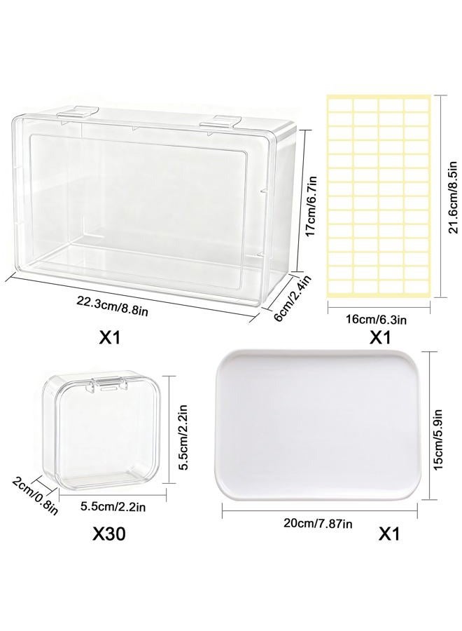 Fesorsi Bead Organizer Box, 62 Pcs Small Beads Organizers, With Classification Tags and Trays, Plastic Bead Organizer Applicable to Jewelry, Diamonds, Clay Beads, Screws, Seeds, Small Parts - Image 2