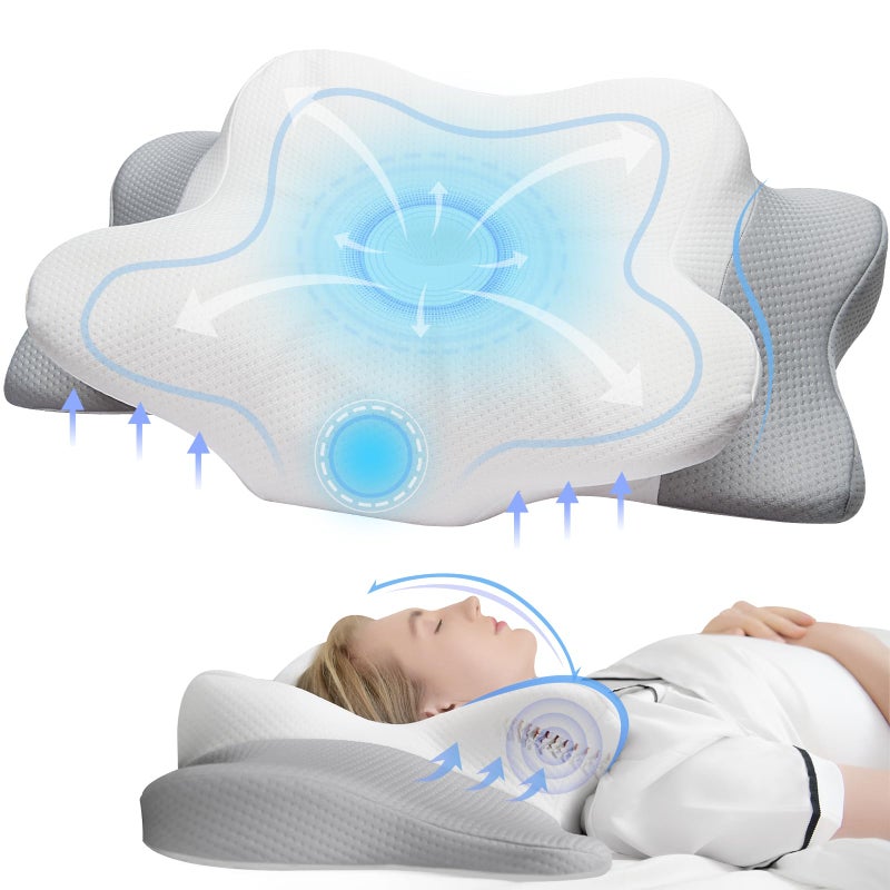 Muzsoul Cervical Pillow for Neck & Shoulder Pain Relief Sleeping - Ergonomic Contour Pillows - Memory Foam Pillow for Side, Back & Stomach Sleepers - Image 1