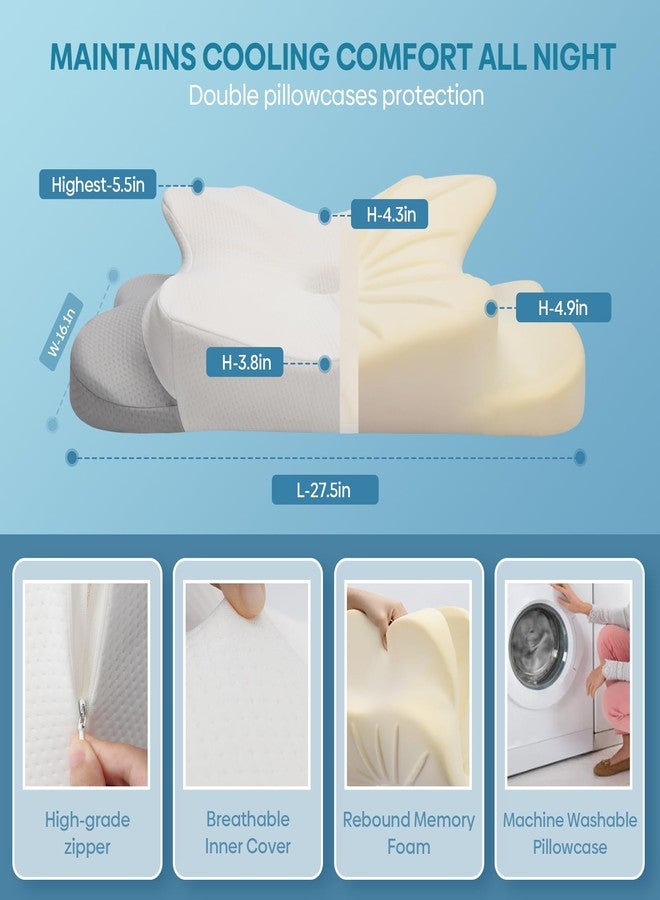 Muzsoul Cervical Pillow for Neck & Shoulder Pain Relief Sleeping - Ergonomic Contour Pillows - Memory Foam Pillow for Side, Back & Stomach Sleepers - Image 5