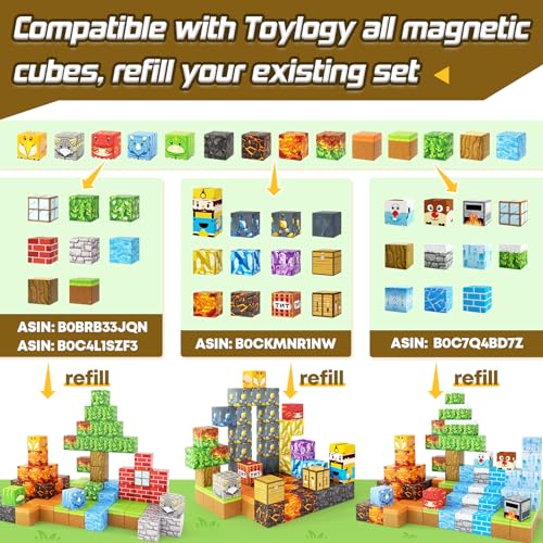 Toylogy ألعاب الديناصورات كتل مغناطيسية - بناء عالم المغناطيس البركاني للأطفال من 3 سنوات فما فوق - Image 3