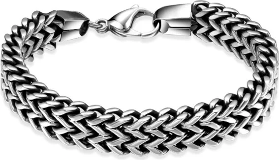 Chavin 12mm. Thick Gray Steel Men's Bracelet Dp93
