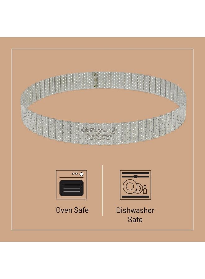 De Buyer Perforated Fluted Round Tart Ring 9” Diameter Perfect For Baking Beautifully Crisp Tarts Easy To Use & Clean Made In France - Image 4