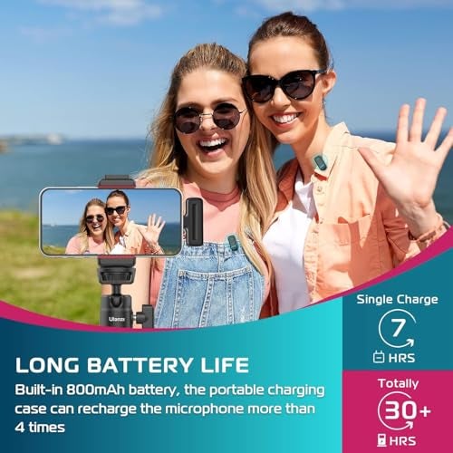Hiffin X ULANZI J12 Wireless Lavalier Microphone for Type-C & iPhone, 65ft Range, Auto Pairing Mic with 6 Hr Battery, 3-Level Noise Cancellation & Omni-Directional Sound for Vlogging & Interviews - Image 2