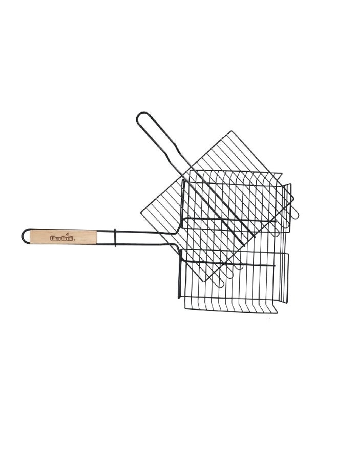 شاربرويل سلة شواء مصنوعة من الستانلس ستيل غير قابلة للالتصاق بلون فضي وبيج وبأبعاد 2.2× 12 × 2.38 بوصة - Image 4