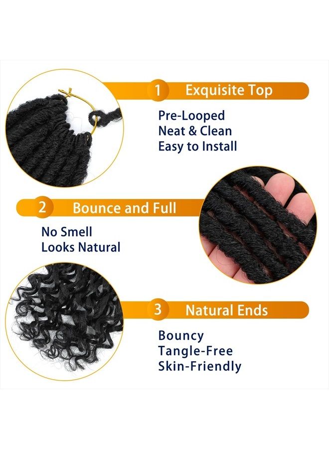 MODERN QUEEN Goddess Locs Crochet Hair 6 Packs 20 Inch Straight Faux Locs Crochet Hair for Black Women, Crochet Pre-Looped Curly Hair Soft Faux Locs Synthetic Braiding Hair Extensions (20 Inch, 6 Packs, 1B#) - Image 3