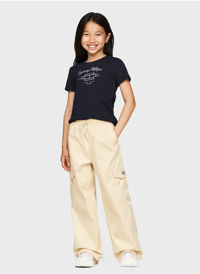 تومي هيلفيغر Kids Logo Crew Neck T-Shirt