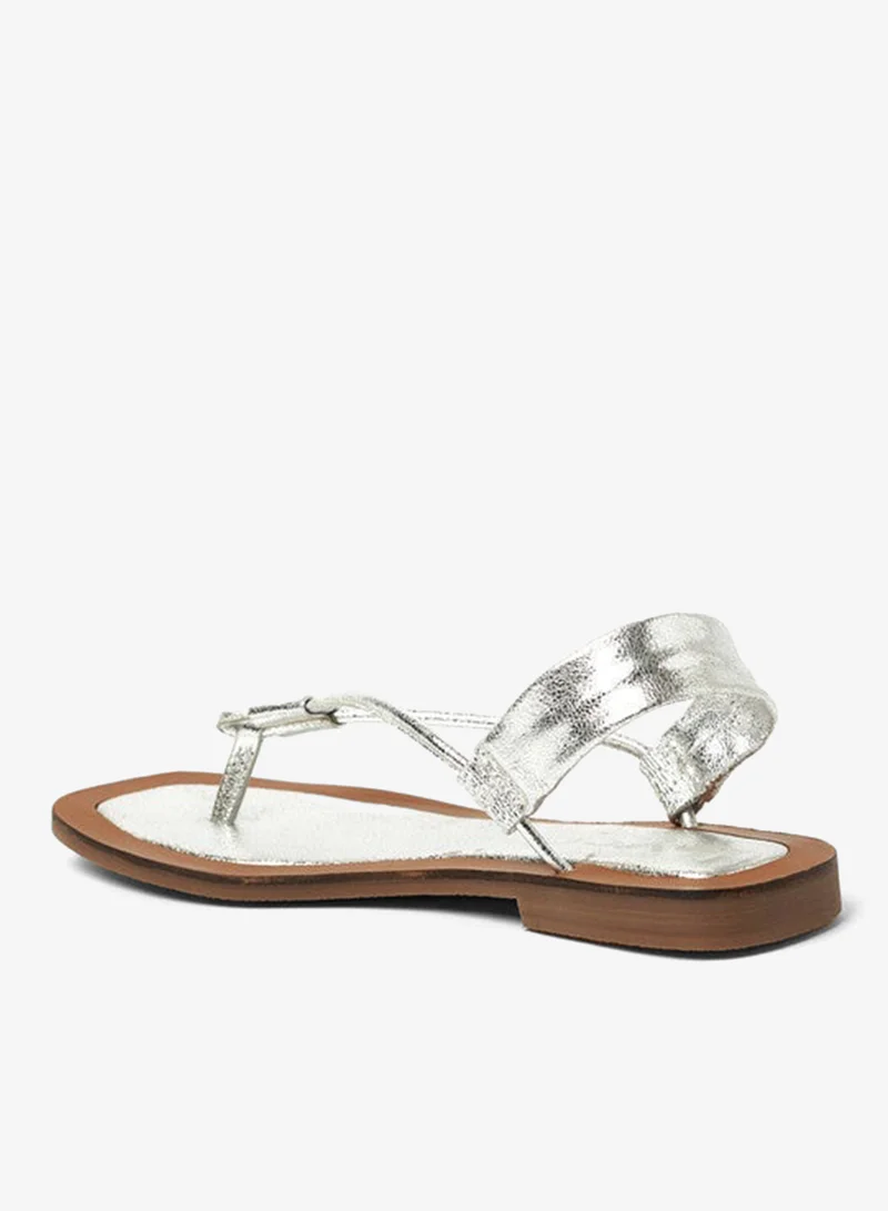 Y.so Silver Women's Flat Slingback Sandals – Slip-On Comfort with Backstrap Support for Women | Best Price UAE