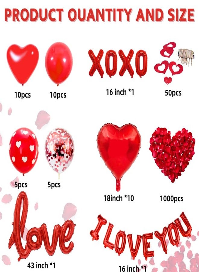 DECGOL Valentine's Day Balloons Decorations I Love You Balloons and Heart Balloons Kit (LOVE YOU XOXO) - Image 3