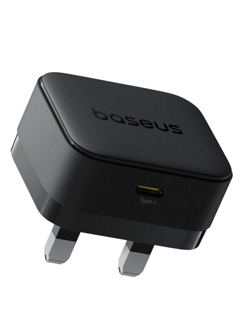 بيسوس شاحن سريع بالمي 1C 20W مجموعة المملكة المتحدة باللون الأسود (مع كابل بيسوس ميني الأبيض USB-C إلى USB-C 60W (20V/3A) 1M مجموعة باللون الأسود) - Image 3