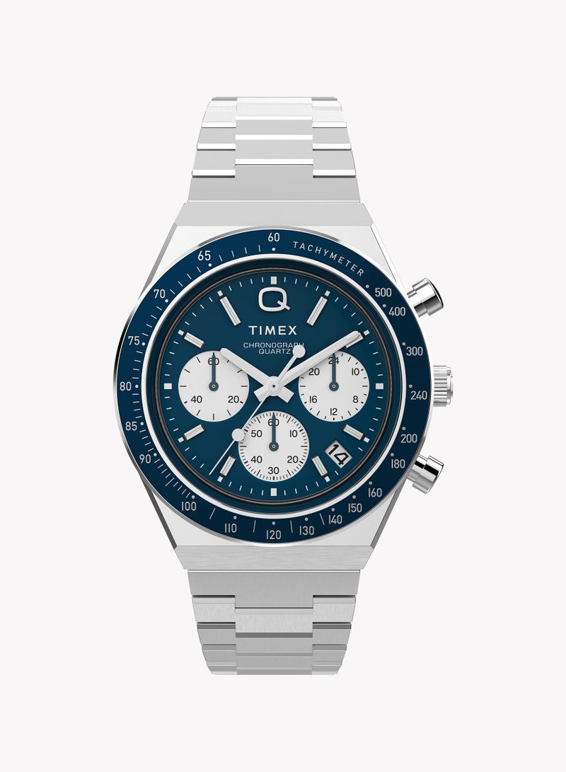 Timex Q Diver inspired Chrono SST Case Blue Dial Bracelet TW2W51600 Men's Watch - Image 1
