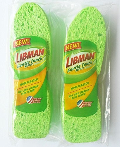 Libman Cleaning Sponge Non-Scratch Libman Gentle-Touch Refills 2 -2-Packs (4 total sponges) Made in USA - Image 1