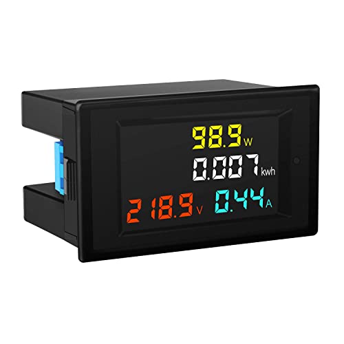 DROK AC Power Meter, AC 80-300V 100A Voltage Current Color LCD Display Panel, Digital Voltmeter Ammeter Watt Active Power Energy Battery Monitor Multimeter Volt Amp Meter with Current Transformer CT - Image 2