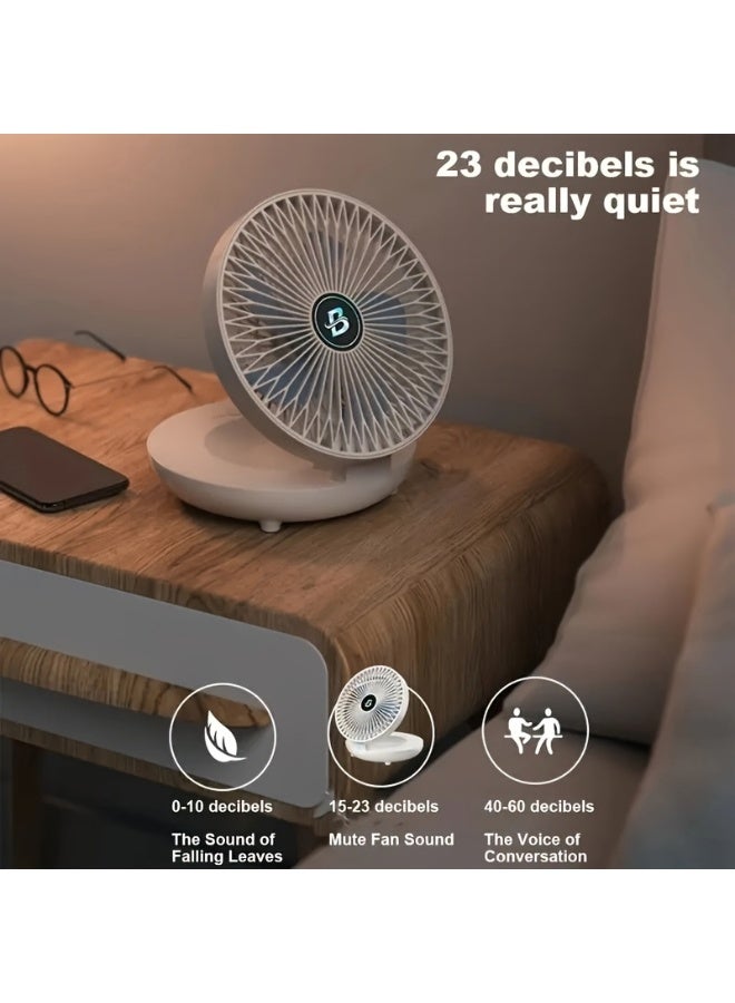 Adjustable Mini Fan, Wall-Mountable and Foldable with 3-Speed Breeze，Space-Saving Design，1200mAh，for Living room, Kitchen, Bedroom, Camping  - Image 5