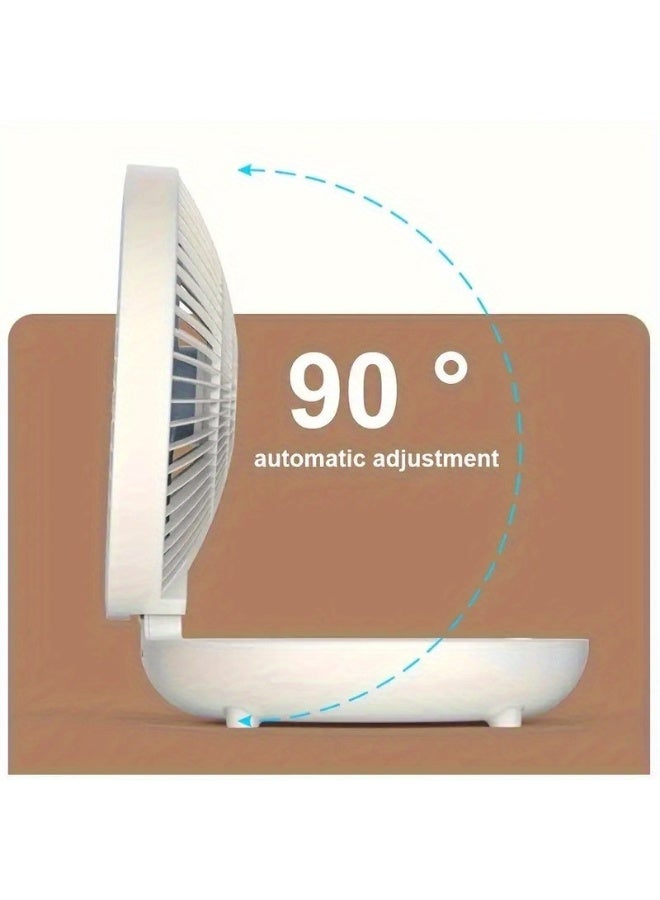 Adjustable Mini Fan, Wall-Mountable and Foldable with 3-Speed Breeze，Space-Saving Design，1200mAh，for Living room, Kitchen, Bedroom, Camping  - Image 2