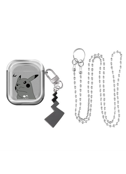 Japanese Cartoon Lightning Pickup Airpods4 Generation Protective Cover For 2/3 Generation Pro2 For Apple Bluetooth Earphone Case-Color:Matte Gray Pickup + Pendant + Chain-Applicable Model:Airpods 3 Generation