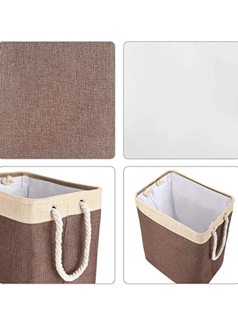 HomarKet Laundry Basket with Handles Linen Hampers for Laundry Storage Bags Built-in Lining with Detachable Brackets Holding Foldable Laundry Hamper for Toys Clothing Organization Brown  - Image 5
