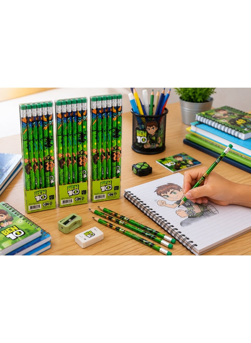 طقم أقلام رصاص HB بتصميم كرتوني للأبطال الخارقين - 36 قلم (3 علب × 12 قلم) - Image 4