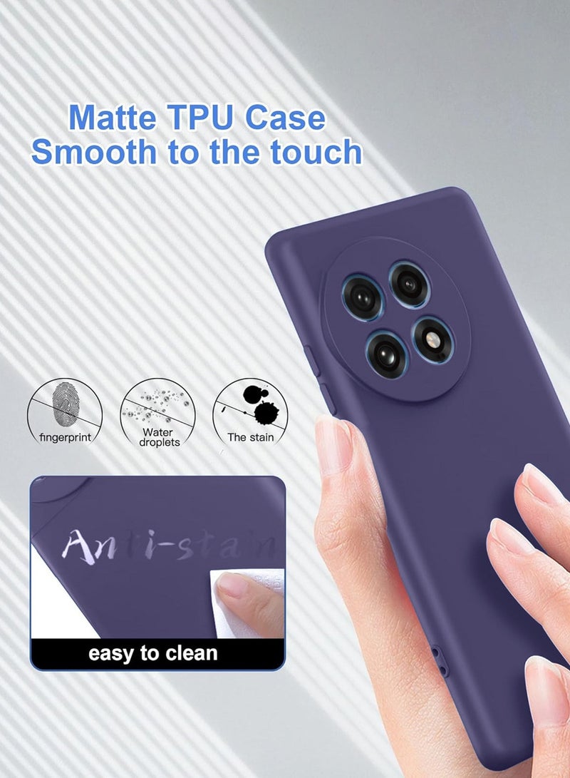 دبليو تيك ون بلس 13 5 جي 2024 غطاء جراب سيليكون سائل ناعم ممتاز - بنفسجي الباذنجان - Image 3