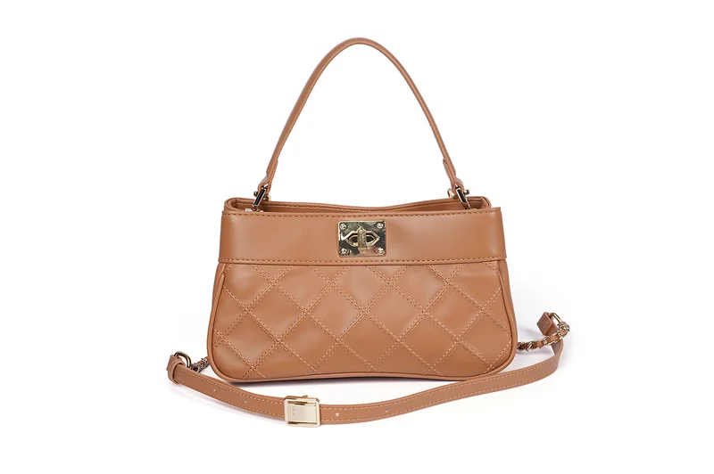 كابلي حقيبة يد من الجلد الصناعي بتصميم الكويلتينغ