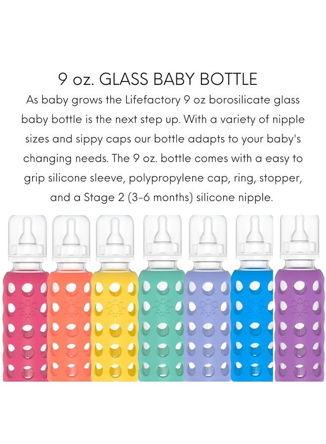 Lifefactory Glass Baby Bottle with Silicone Sleeve 9 Ounce, 2 Pack - Kale - Image 3