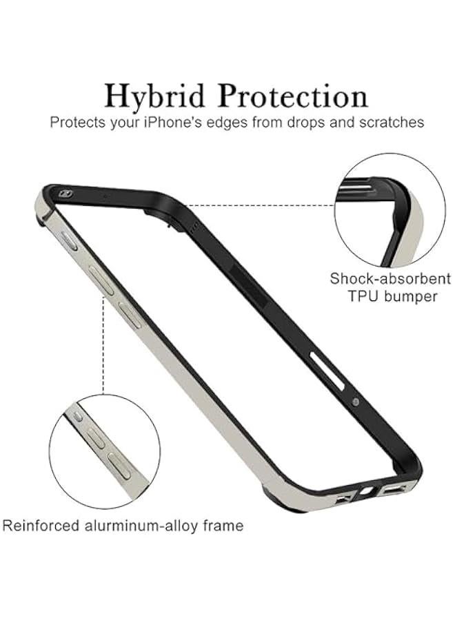 New Aluminum Frame Metal Bumper Frame Hard Case Cover for iPhone16 Pro, Metal Frame with Soft Inner Bumper, Raised Edge Protection (Gray Titanium, for iPhone16 Pro) - Image 5