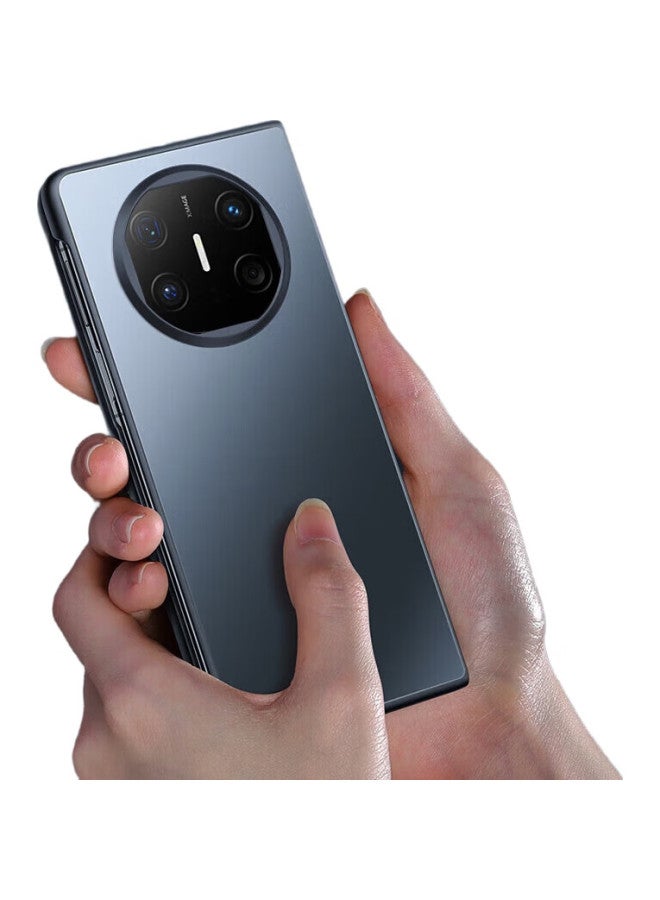 كيكل Keklle غطاء هاتف لـ Huawei Mate X6، غطاء واقي لـ Huawei Foldable Phone Mate X6/Collector's Edition، غطاء واقي بسيط ومتين للرجال بملمس ماتي مطلي مضاد للسقوط، بلون Feather Sand Black - Image 3