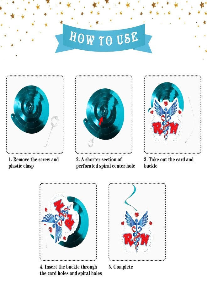 INNORU Congrats Nurse Hanging Swirls Streamers, Foil Ceiling Nurse Graduation Party Swirls Supplies, Medical Nursing School Graduation Party Hanging Decorations Supplies 15 PCS - Image 5