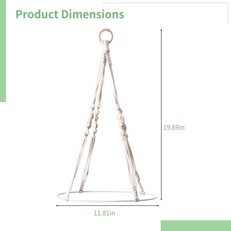 Macrame Herb Drying Racks Cotton Rope Hangers 16 Hooks - Image 5
