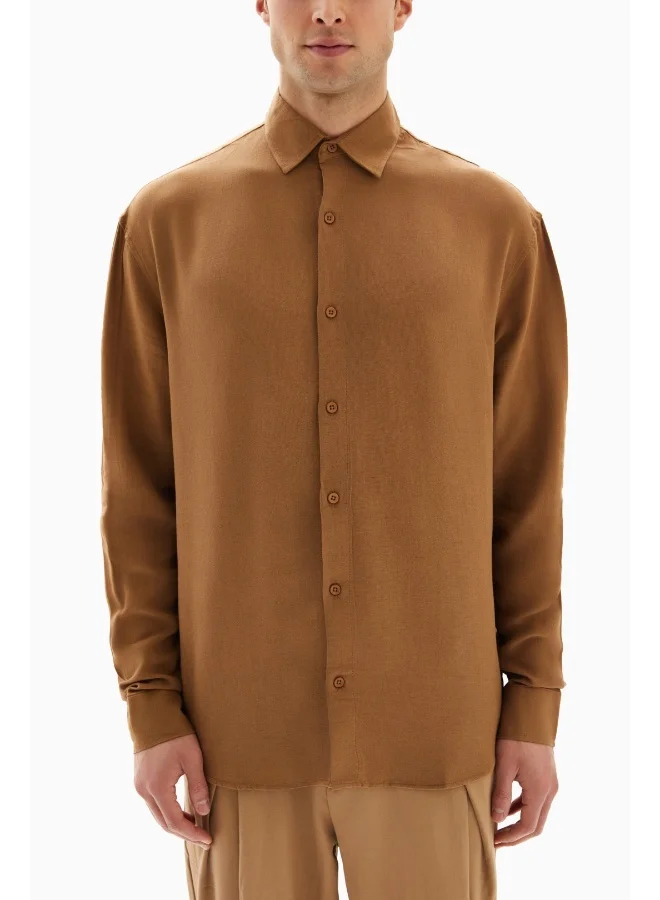Wecre8 Brown Plain Classic Shirt