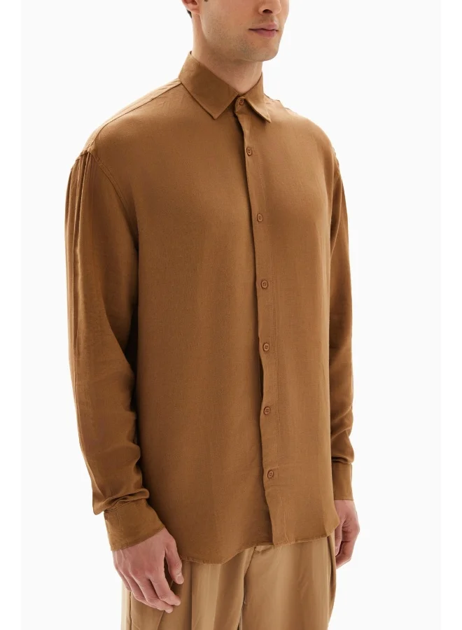 Wecre8 Brown Plain Classic Shirt