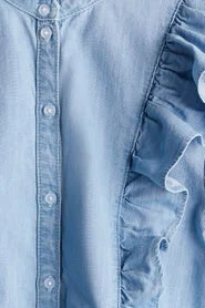 H&M Frill-trimmed denim blouse