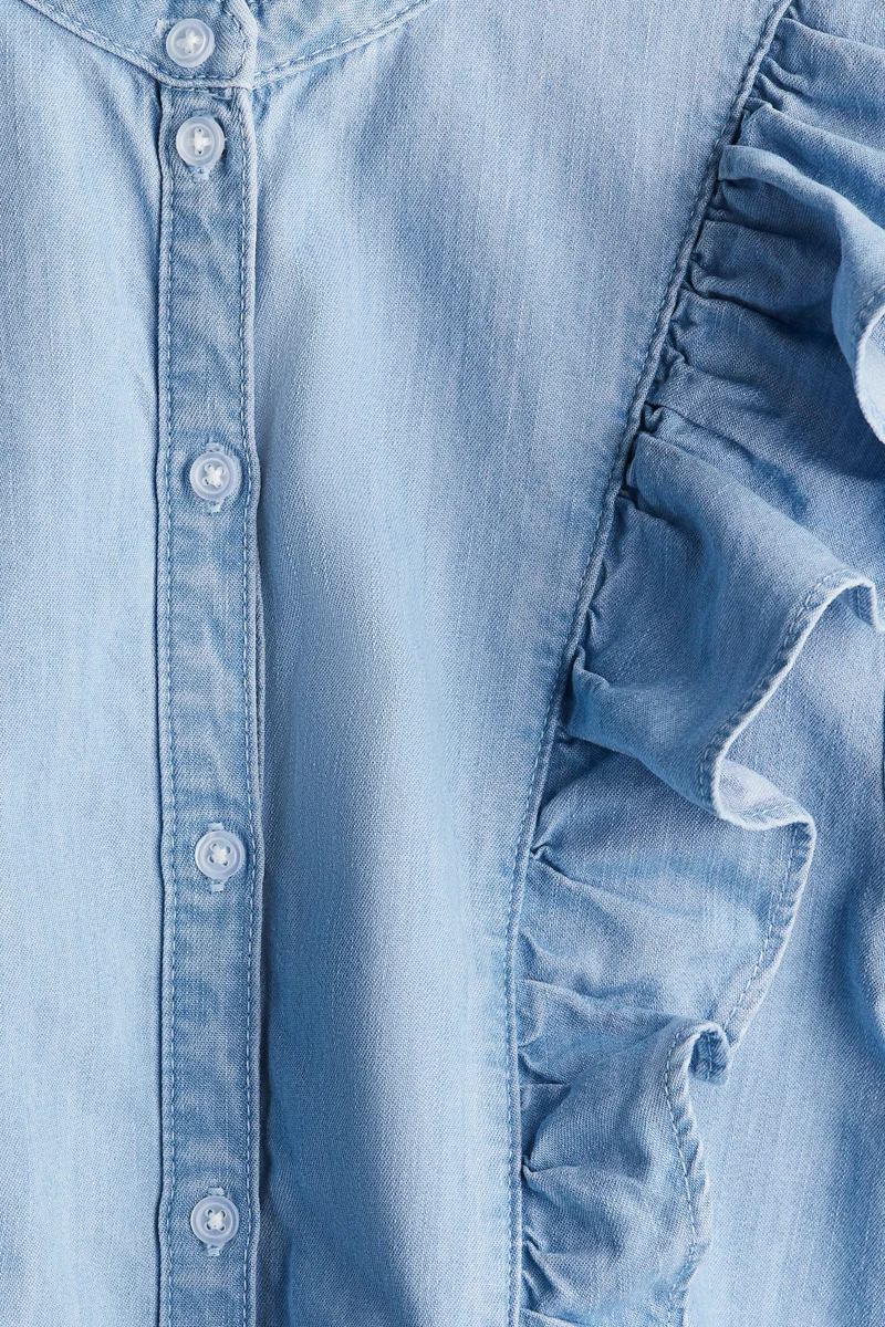 اتش اند ام Frill-trimmed denim blouse