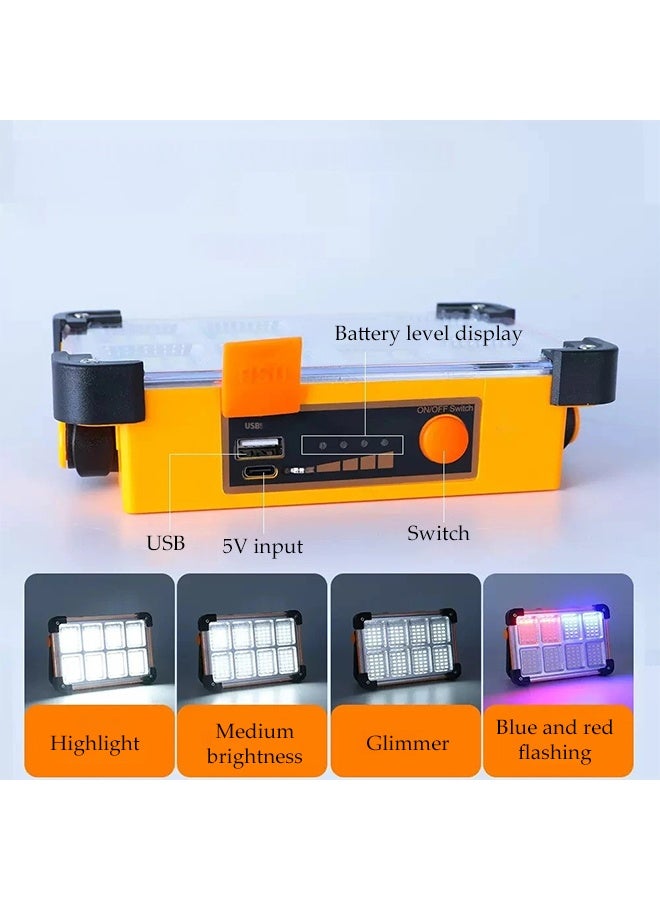DUNISO Led Lights For Construction Sites, Solar Floodlights, Rechargeable Camping Lights, Portable Emergency Lights, Shockproof And Dustproof Outdoor Work Lights, Suitable For Power Outages, Outdoor Camping, 4 Lighting Modes - Image 4