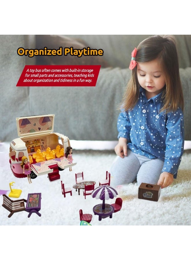 TOY GARDEN TOY GARDEN Fashion Bus Travel Toy – Stylish World Tour Playset for Girls Ages 3+ | Educational Role Play & Dress-Up Set - Image 5