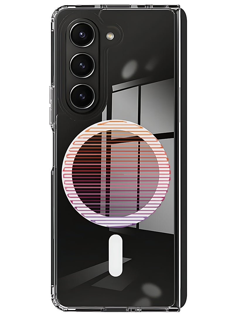 Theodor Magnetic Case for Samsung Galaxy Z Fold 5 Compatible with MagSafe Wireless Charging, Shockproof Phone Bumper Cover Linear Light - Image 1