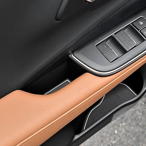 Auovo Cup Holder Inserts Liners Compatible with Toyota Crown Accessories 2023 2024 2025 2026 Custom Anti Dust Mats Center Console Door Pocket Pads 16-pc Set (White Trim) - Image 3